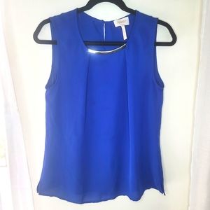 3/$15 Laundry Royle Blue Sleeveless Blouse Sz M